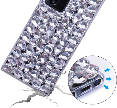 Bonitec 3D Glitter Sparkle Bling Case for Samsung Galaxy Note 20 Ultra 5G, Luxury Shiny Crystal Rhinestone Diamond