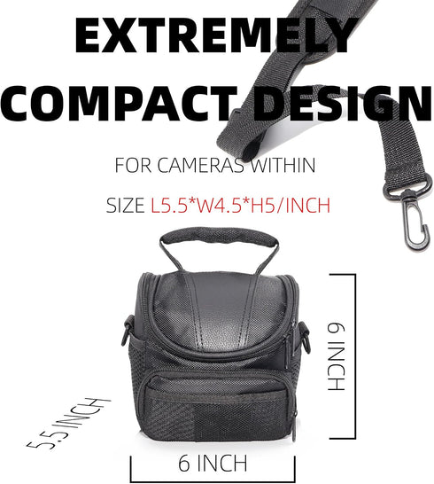 Compact Camera Bag for DSLR/SLR/Mirrorless Shockproof Shoulder Case with Buffer Sponge for Nikon, Canon, Sony, Pentax