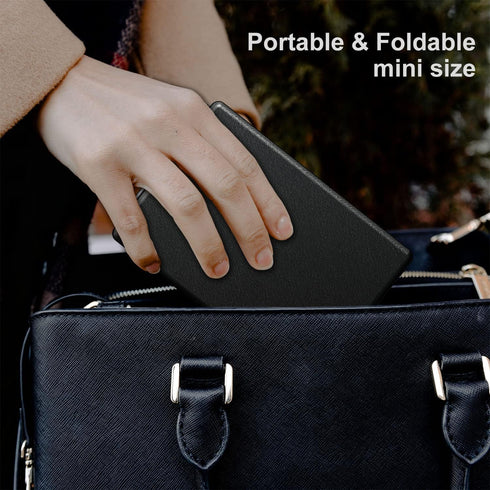 Foldable Bluetooth Keyboard, Portable Wireless Keyboard with Rechargeable Full Size Ultra Slim Folding for iOS Android