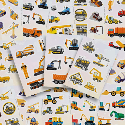100 Pcs Construction-Themed Stickers - Perfect for Birthday Parties and Gifts