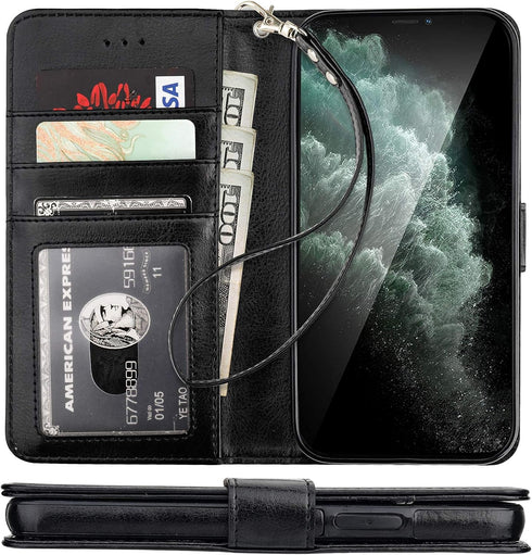 Bocasal for iPhone 11 Pro Wallet Case | Card Holder PU Leather Kickstand Shockproof Flip Cover (Rose Gold)