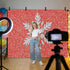 Generic 8 6 Modern Themed Photo Backdrop for Photoshoot, x FT Winter Watercolor Sparkling Snowflake Pattern Photo Props