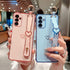 ZTOFERA Luxury Cute Plating Edge Case for Samsung Galaxy A15 5G, with Wrist Strap, Pink