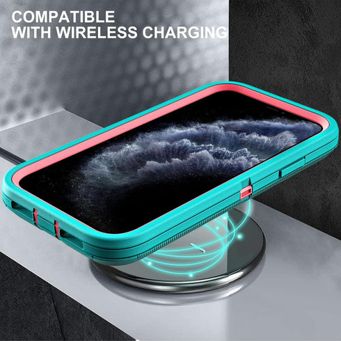 Military Grade 3 in 1 Heavy Duty Shockproof/Drop Proof/Dust Proof Case for iPhone 11 Pro, with 2Pcs Tempered Glass