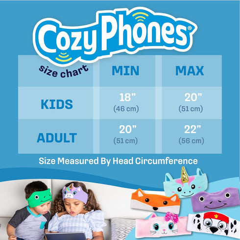 CozyPhones Fox Kids Headphones - Stretchy & Comfy Earphones for Toddlers 1-3, Perfect Travel Accessories!