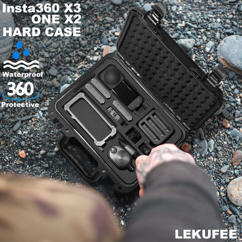 Lekufee Portable Waterproof Carrying Case for Insta360 X4/X3/ONE X2 Action Camera and Accessories (Case Only)