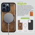 Carveit Designer Wooden Protective Case for iPhone 15 Pro, Magnetic Cover with Wood Engraving - Sea Turtle-Walnut