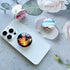 Translucent Clear Phone Grip with Expanding Kickstand, Cell Phone Collapsible Stand Beach Ocean Starfish Design for