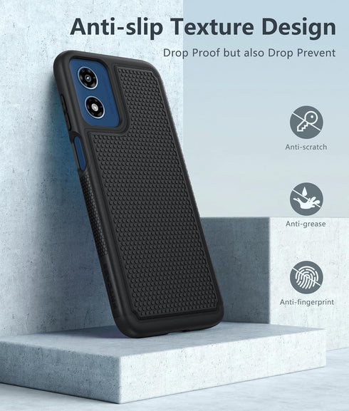 FNTCASE Motorola Moto G-Play-2024 Case: Heavy Duty Shockproof Rugged Dual Layer Cell Phone Cover with Non Slip Textured