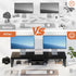 HEWORLIF Dual Monitor Stand Riser, Wood and Steel Monitor Stand for Desk, Multi-Purpose Desk Shelf Organizer