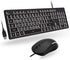 X9 Performance Large Print Lighted Keyboard and Mouse Combo, USB Wired Backlit Keyboard for Elderly, Low Vision Users