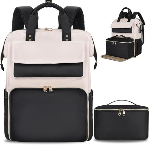 BERTASCHE Lunch Backpack for Women, 15.6 Inch Laptop Backpack with Insulated Cooler