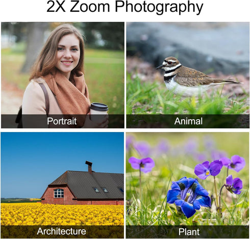Veedzoens 60mm 17mm Telephoto Lens for iPhone Android Smartphone, Compatible with SmallRig NEEWER Phone Cage