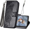 iPhone 11 Wallet Case, Women Flip Folio Cover with Butterfly Embossed PU Leather Stand Card Holder Slots, Magnetic