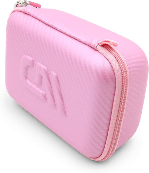 CASEMATIX Camera Travel Case for PROGRACE, Ourlife, Dragon Touch and More Waterproof Toy Camera Video Recorders - Pink