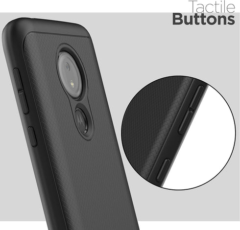 ENCASED Moto G7 Power Case (Thin Armor) - Slim Fit Flexible Grip Phone Cover for Motorola G7 Power, Black