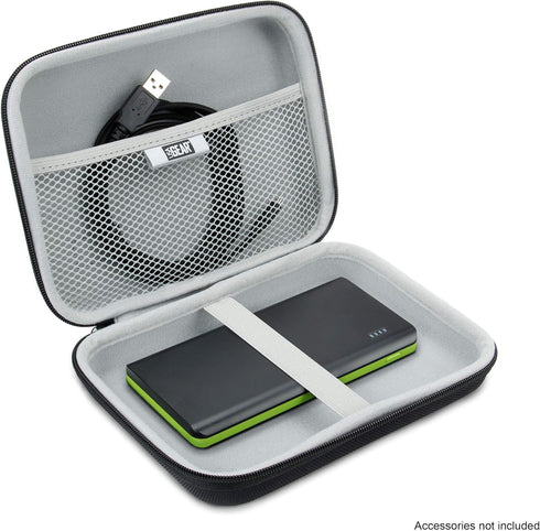 USA GEAR Hard Shell Electronic Organizer Travel Case 7.5 Inch - GPS Cases with Accessory Pocket, Water Resistant (Black)