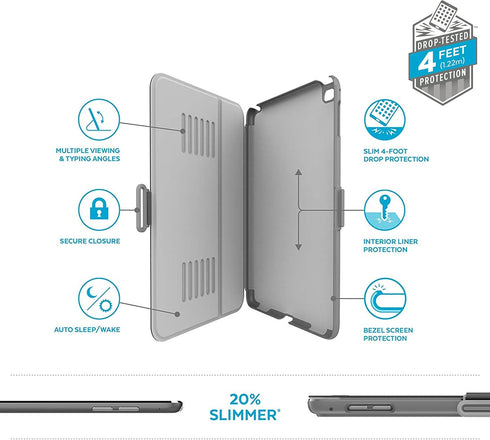 Speck 91905-5999 10.5" (2017) Products Balance FOLIO Case and Stand for iPad Pro with Magnets, Stormy Grey/Charcoal