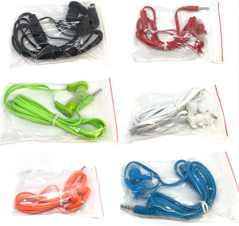 TFD Supplies 50 Pack Wholesale Bulk Earbuds with Microphone for iPhone, Android, MP3 Player - Mixed Colors