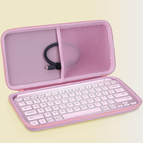 Hard Carry Case Compatible with Logitech MX Keys Mini Minimalist Wireless Illuminated Keyboard (Rose Case)