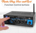 Pyle Home Audio Power Amplifier System - 2X40W Bluetooth Mini Dual Channel Mixer Receiver for Speakers