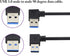 2 Pack Left & Right Angle USB 3.0 A Cable, 90 Degree Type A Male Data and Charging Extension Cable (0.3M/1ft-Black)