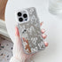 Love Heart Bow Plating Mirror Soft Phone Case for iPhone 13 Pro, Silver