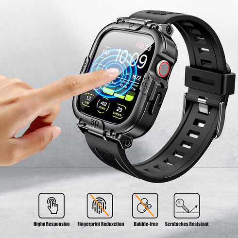Dsytom Waterproof Case with Band | Rugged Shockproof Smartwatch Strap for Apple Watch 45mm 44mm 41mm 40mm