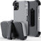Defender Wallet Design with Hidden Back Mirror and Card Holder, Heavy Duty Protection Case for iPhone 11 Pro, Gray