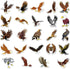 Eagle Stickers for Water Bottle, 50pcs Waterproof Vinyl Bird-of-Prey Stickers for Laptop, Phone, Bumper, Skateboard
