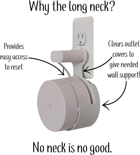 Dot Genie Google WiFi Outlet Holder Mount Stand: No Messy Screws! (1-pack)