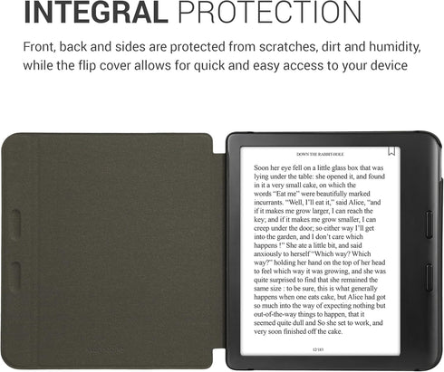 kwmobile Cork Case Compatible with Kobo Libra Colour - Book Style Protective e-Reader Flip Cover Folio Case - Pattern