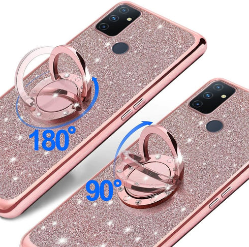 B-wishy for OnePlus Nord N100 Phone Case with Stylus Pen, Luxury Glitter Sparkles Silicone TPU Case for Women Girls