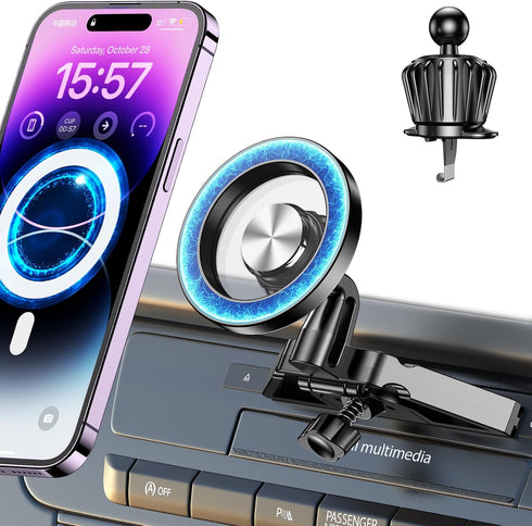 Magsafe CD Phone Holder for Car, CD Player Phone Mount with Strong Magnets for iPhone 15 14 13 12