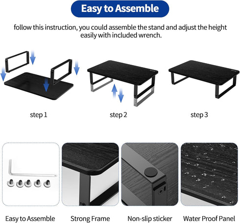 MS01 BESIGN Monitor Stand Riser, Height Adjustable Laptop Stand, Computer Monitor Stand for Monitor