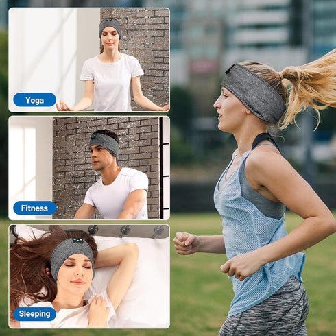 Perytong Sleep Headphones, Bluetooth Sports Headband with Ultra-Thin HD Stereo Speakers for Sleeping, Workout, and