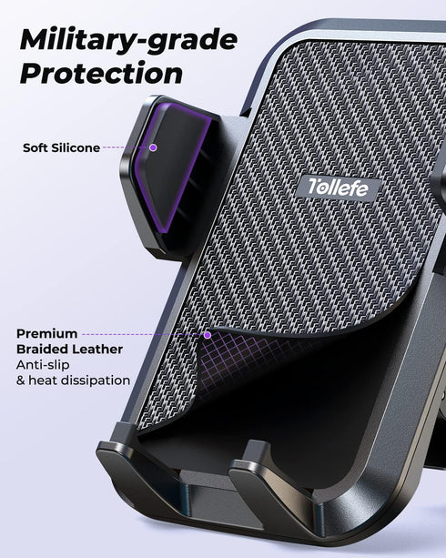 Car Phone Holder, Thick Cases Friendly Mount, Hands-Free Phone Holder for iPhone and Samsung Smartphones