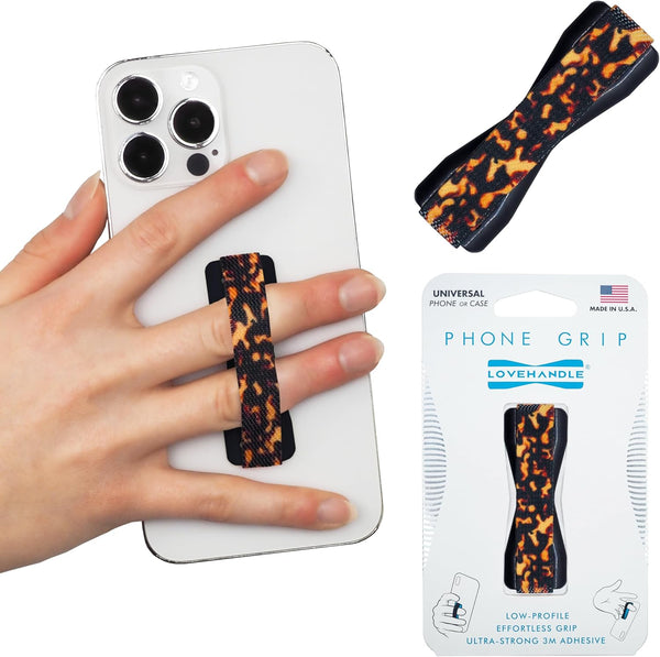 LOVEHANDLE Phone Grip for Most Smartphones and Mini Tablets, Tortoiseshell