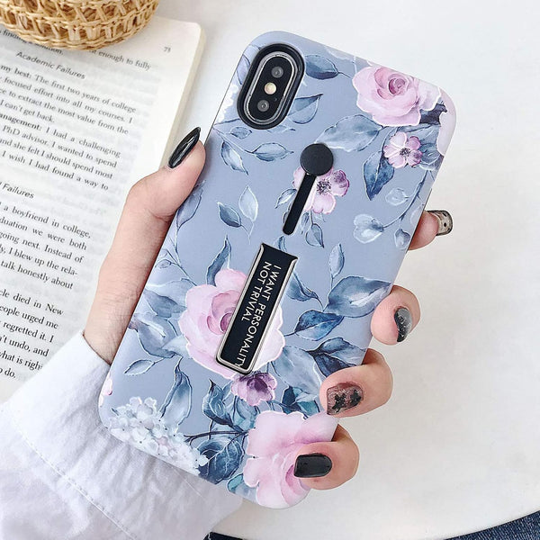 Compatible with iPhone X/XS Case - 3D Embossed Pink Flowers White Shell Design, Rugged Shockproof Case
