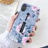Compatible with iPhone X/XS Case - 3D Embossed Pink Flowers White Shell Design, Rugged Shockproof Case