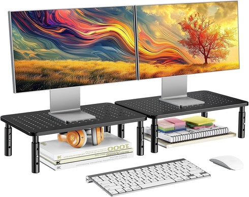 HUANUO Monitor Stand for Desk, Computer Monitor Stand Height Adjustable, Monitor Riser