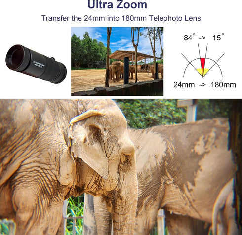 FotoZ tech FotoZ 8X 8X 17mm Monocular Telescope for iPhone & Android and Most Smartphone, with Optical Zoom Telephoto