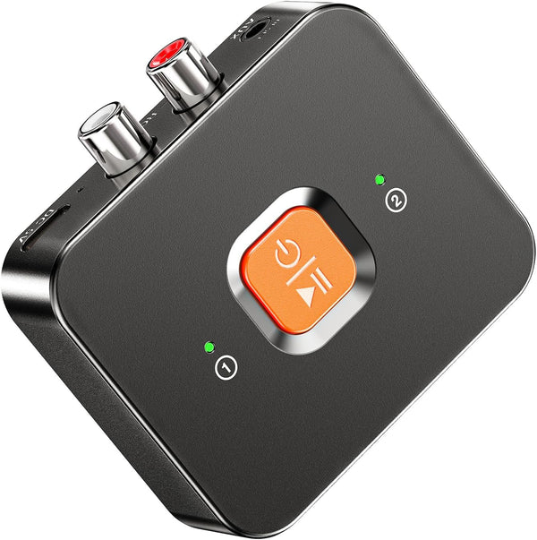 MiiTeeks 6.0 Bluetooth to RCA Adapter for Stereo Receiver-Long Range Low Latency Bluetooth
