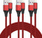 MFi Certified iPhone Charger Cable (3 Pack, 6ft) - Nylon Braided Lightning USB Cable for iPhone 11/Pro/X/Xs Max/XR/8
