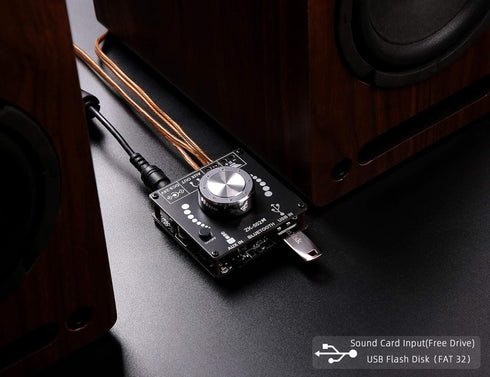 Mini Bluetooth Amplifier 50W+50W Dual Channel Stereo Power Output, DC 12V, Bluetooth, AUX, USB Input