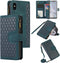 Asuwish iPhone Xs Max Wallet Case: Leather Flip Zipper, Card Holder, Tempered Glass Protector, Wrist Strap - Green.