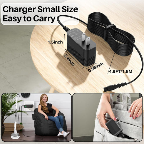 KHelfer Electric Spin Scrubber Replacement Charger for KHelfer Kh8 Pro, Compatible with Kh8 Series Kh1 Pro Kh2 Pro