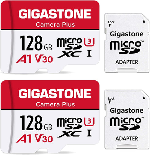 Gigastone 128GB 2-Pack Micro SD Card, High Speed 100MB/s for Camera, GoPro, Action Camera, 4K Video Recording