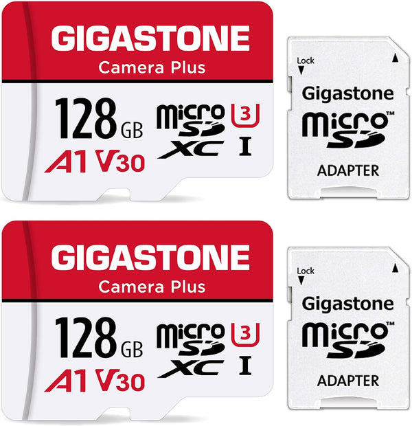 Gigastone 128GB 2-Pack Micro SD Card, High Speed 100MB/s for Camera, GoPro, Action Camera, 4K Video Recording