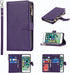 Jaorty Wallet Case for iPhone 7/8/iPhone SE 2nd 2020/iPhone SE 3rd 2022, 9 Card Slots, Zipper Cash Pocket, Purple